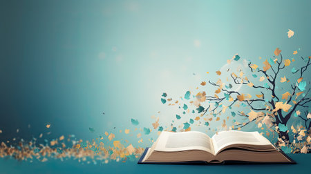 Open book. Web banner with copy space. Generative AIの素材