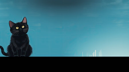 Cute cat. Web banner with copy space. Generative AIの素材