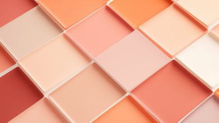 Cubes in shades of peach and pink on a soft backgroundの素材