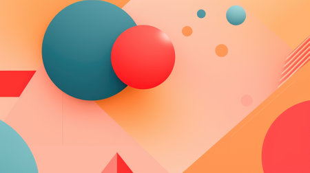 Soft geometric composition with pastel tones and circlesの素材