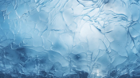 Blue textured ice formations up closeの素材