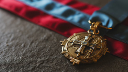 Medal of honor with red and blue ribbonの素材