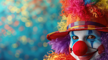Clown with colorful costume and makeupの素材