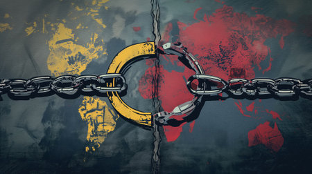 Artistic representation of geopolitical tensionの素材