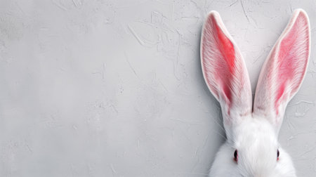 Close-up of a rabbit's ears against a textured backgroundの素材