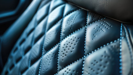 Close-up of perforated leather car seatの素材