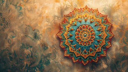 Mandala artwork on textured backdropの素材