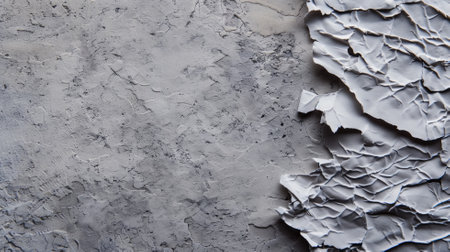 A close-up of a textured wall with peeling layers of paintの素材