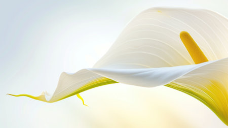 Elegant calla lily flower against a soft, light backgroundの素材