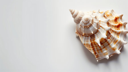 Pristine seashell on a white backgroundの素材