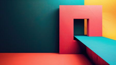 Bold geometric shapes creating a dynamic, abstract compositionの素材