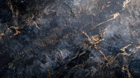 Dark marble texture with intricate gold veiningの素材