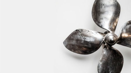 Metallic boat propeller isolated on white backgroundの素材