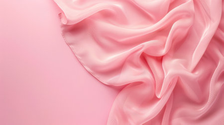 Elegant pink silk fabric with soft, flowing textureの素材