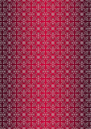 White embossed openwork floral seamless pattern on red gradient backgroundの写真素材