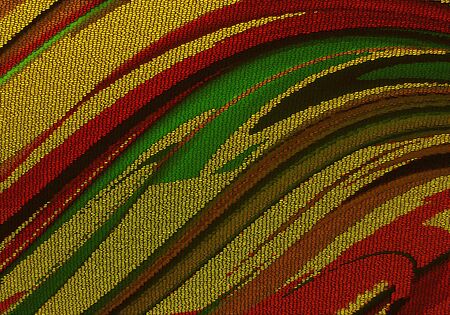 Abstract bright mosaic background of falling waves, assembled from yellow, red and green blocks

の写真素材