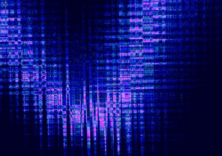 Mosaic of their descending wave, in the form of zigzags bright iridescent rays in blue tonesの写真素材