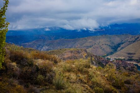 View of Sierra Nevada with mountains and lake