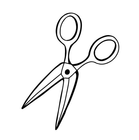 Scissors isolated on a white background. Vector illustrationのイラスト素材