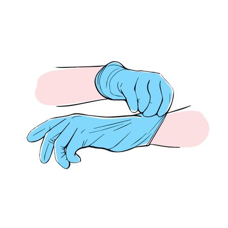 medical protective gloves isolated on a white backgroundのイラスト素材