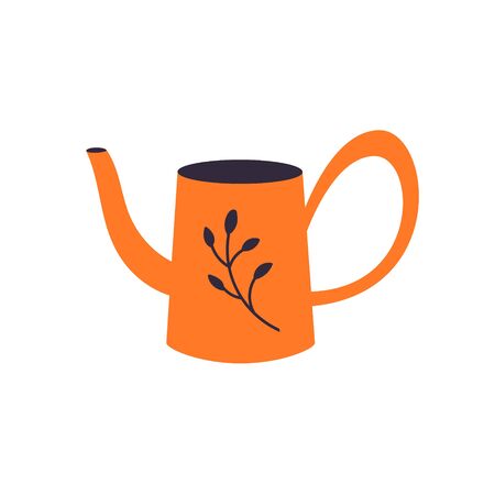 The watering can is isolated on a white background.A garden tool or agricultural tool for use in gardening.Flat vector illustration. Vector illustrationのイラスト素材