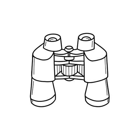 Tourist binoculars isolated on a white backgroun.long-range vision device, image intensifier optical deviceのイラスト素材