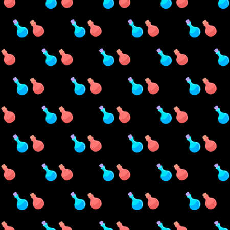 Seamless pattern with potion bottle. The concept of Halloween, witchcraft.Design of banners,wrapping paper,packaging,webのイラスト素材