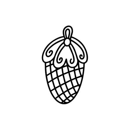 Ginger cookie cone in the style of Doodle.のイラスト素材