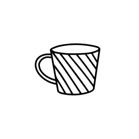 Striped mug isolated on a white background. vectorのイラスト素材