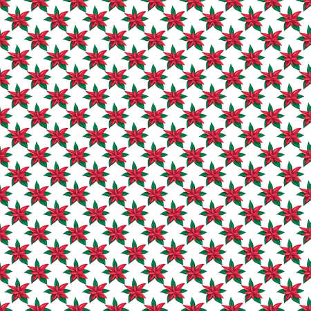 .poinsettia seamless pattern. Christmas watercolor patternの写真素材