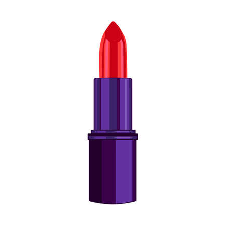 Red lipstick on a white background. vector illustration. Design for the beauty industry, advertising, stickers, printingのイラスト素材