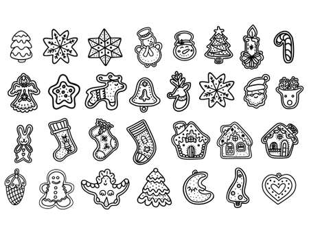 Ginger biscuits in Doodle styleのイラスト素材