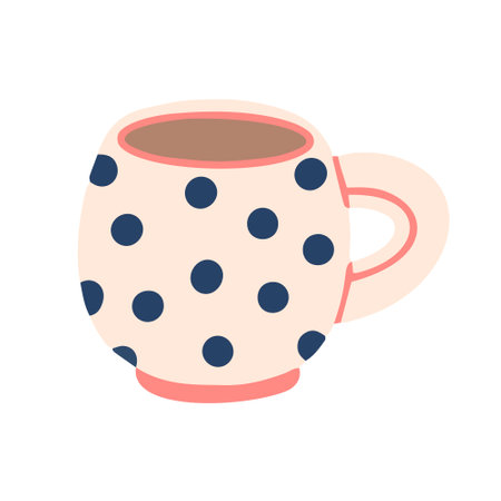 Polka dot mug isolated on a white backgroundのイラスト素材