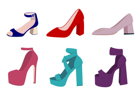 High heeled shoes set. Womens Shoesのイラスト素材