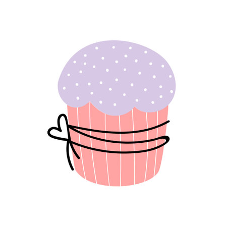 Easter cake on white background. doodle styleのイラスト素材