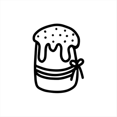 Easter cake. Hand-drawn vector illustration in the doodle styleのイラスト素材