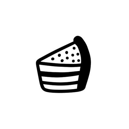 Cupcake with hearts. doodle style.