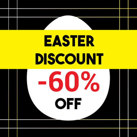 Easter sale. Special offer Easter discount banner. Vector illustration. Print and web design.のイラスト素材
