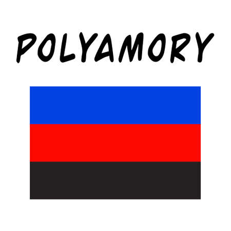 Polyamory flag isolated on a white background. Polyamory. Polyamorous. Vector illustration .のイラスト素材