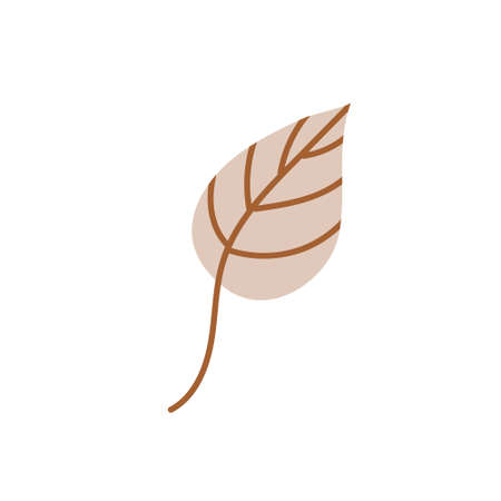 A fallen autumn leaf isolated on a white background. Vector illustration. Design element for autumn holidaysのイラスト素材