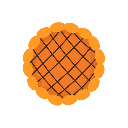 Pumpkin pie. Traditional American homemade pumpkin pie. Vector illustrationのイラスト素材