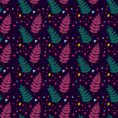 seamless pattern with Rowan leavesのイラスト素材