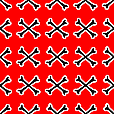 Seamless pattern with bones on a red background.