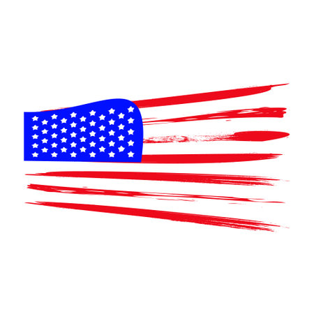 American flag in the style of grunge.Vectorのイラスト素材