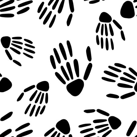 seamless pattern of Skeleton hand.Vector illustrationのイラスト素材