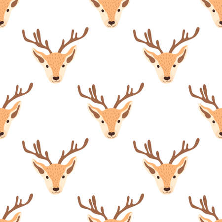 Seamless Christmas pattern with deerのイラスト素材