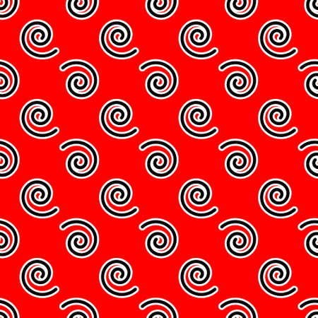 Abstract pattern with spiral lines on red backgroundのイラスト素材