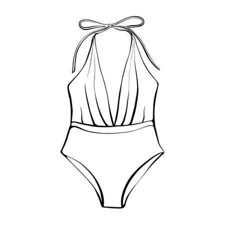 Swimsuit.Hand drawn vector Illustrationのイラスト素材