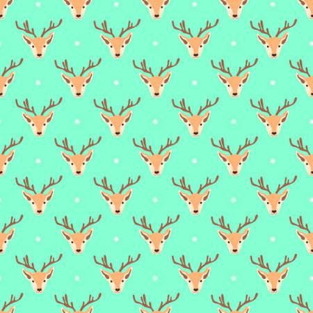 Seamless Christmas pattern with deer. Vector illustrationのイラスト素材