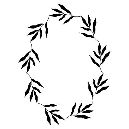Oval botanical frame. Vector Illustrationのイラスト素材